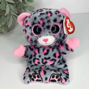 Ty Peek A Boos "Trixi" The Leopard Phone Holder/Screen Cleaner Stuffed Animal